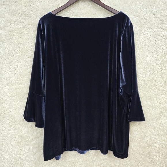 Talbots Shirt Women 3X Velvet Bell Sleeve Scoop Neck Stretch Whimsigoth READ - Picture 8 of 12